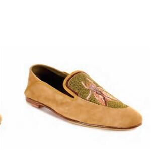 NEW MEHER KAKALIA women's selene embroidery moccasin in spice